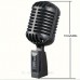 Heartiger Microphones Classic Retro Dynamic Vocal Microphone - Black, Aluminum Alloy, 6.35mm Jack, Ideal for Karaoke & Recording, Vibrant Music-Themed Wall Art Background, Used for Karaoke Singing, Retro Style