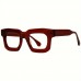 Heartiger Eyeglasses Red Square Acetate Full Rim Glasses for Running - Fashionable Decorative Eyewear