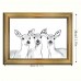 Awakencat Picture Frames Chic Vintage Golden-Framed Canvas Art - Elegant Deer Line Drawing on White, Perfect for Living Room Decor, 29.97x39.88 cm
