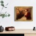 Ticking Picture Frames Vintage Santa Claus & Elk Canvas Art with Golden Frame - Perfect for Living Room Decor, 29.97x39.88 cm