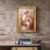 Honeyisland Picture Frames Charming Vintage Santa Canvas Art with Golden Frame - Perfect for Living Room Decor, 29.97x39.88 cm