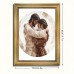 Lifehoney Picture Frames Vintage Golden Frame Jesus embraces a believer For Living Room Home Walls Decoration With 29.97cm x 39.88cm