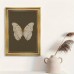 Roomountain Picture Frames Elegant Vintage White Butterfly Canvas Art Print with Golden Frame - 29.97x39.88cm Wall Decor for Living Room, Bedroom, Office, and Home - Chic Dark Mood-Inspired Insect Design, Perfect for Room Decor