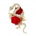Jellycity Brooches for clothing Snake and Rose Brooch Pin for Women, Sexy Alloy Body with Rhinestone Inlay, Plated Fashion Accessory for Daily Wear, All-Season Versatile Jewelry