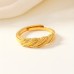 Maxlife Jewelry rings Vintage Luxury Golden Plated Twisted Open Ring for Women, Copper Main Material, Ideal for Wedding and Party, Perfect Valentine'S Day Gift, All-Season Jewelry