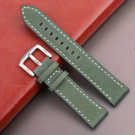 coral elf Watch straps Men's Leather Watch Band Strap, Casual Style, Buckle Closure, Synthetic Leather Pin Buckle Durable Replacement Strap Accessory