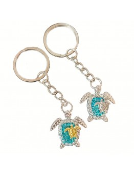 Chicstar Key rings Turtle Pendant Keychain, Birthstone Turtle Keychain Jewelry Car Wallet Charm Handbag Backpack Pendant Accessories 2pcs