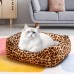 Holidaymoon Pet cushions Leopard Print Dog , Rectangle Polyester Pet with Fiber Fill, Animal Pattern Cushion for Extra Small to Large Dogs and Cats, Comfortable Sleeping 