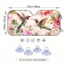 Parktiger Automotive windshield shade Adiffly Pink Floral & Hummingbirds UV Protection Sunshade - 144.78cm x 69.85cm, Foldable Windshield Cover