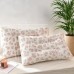Shelldear Pillows Elegant Rose Print Memory Foam Pillow - Soft, Cozy Neck Support for All Seasons, Beige Floral Design with Zipper Closure, Machine Washable 2PCS