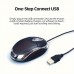 catdove Computer mouse Ergonomic Black Mini Optical Wired Mouse with LED Lighting - USB 2.0 Compatible, High Precision for Gaming & Office Use