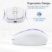 Futureagle Computer mouse Ultra-Thin Wireless Mouse, Dual-Mode 2.4G/5.2G, Optical Silent Portable Gaming Mouse with Type-C Charging, Rechargeable Battery, Compatible with Windows 10, MacOS, Android 5.0+ - Plastic, Crystal Embellished, No Charger Included