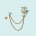 Ladyes Brooches for clothing Christmas Rhinestone Decor Reindeer Brooch Lapel Pins With Hanging Chain Tassel Festival Jewelry