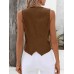EAGLEGOOSE Elegant Women'S Solid Color Button-Front Vest Cardigan, Corduroy, V-Neck, Sleeveless, Polyester, Elegant Style, Spring/Summer/Autumn, Adult OuterwearXL size