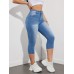 Jellykoala Jeans Women's Stretch Denim Capri Jeans - Mid-Rise, Slim Fit with Metal Chain Detail, Rayon Blend for Spring/Fall M SIZE