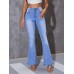 EAGLEGOOSE Jeans Casual Multi Pockets Straight Leg Jeans - Loose Fit Denim Pants For Women - Women's Clothing M SIZE