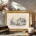 Niceant Picture Frames Vintage Golden Frame Canvas Frame Sketch Wall Art - Landscape Sketch - 29.97X39.88cm - Other Material for Living Room Home Walls Decoration