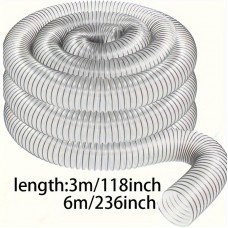 Ourlife Flexible tubes of plastic Transparent Stainless Steel Wire Duct, 100mm Inner Diameter, Extendable 3/6m - Ideal for Industrial & Woodworking Vacuum Systems, Exhaust Ventilation