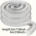 Ourlife Flexible tubes of plastic Transparent Stainless Steel Wire Duct, 100mm Inner Diameter, Extendable 3/6m - Ideal for Industrial & Woodworking Vacuum Systems, Exhaust Ventilation