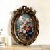 Mangobaby Picture Frames Vintage Style Resin Picture Frame, Embossed Butterfly Knot Carving, Varnished Finish, Lightweight Tabletop Display, Single Photo Orientation, Love Theme Oval Frame