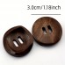 Shellife Buttons 30mm Round Brown Wooden Buttons for DIY Sewing, Knitting & Crafts - Durable & Stylish for Coats, Shirts, Crochet Projects & Scrapbooking 30pcs 
