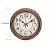 Arcabelf Clocks Vintage Bronze 29.97cm Silent Wall Clock - Rustic Decorative, Non-Ticking, Battery Operated for Kitchen, Living Room, Home Office