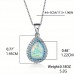 Loveasgard Necklaces Elegant Boho Chic Teardrop Opal Pendant Necklace - Sea Blue Zirconia, Perfect Birthday Gift for Her