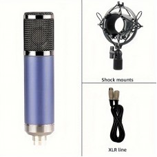 Powerfox Microphones High-Quality Condenser Microphone with Large Diaphragm, Dual Circuit Board for Live Performances & Studio Recording, USB Powered, XLR Connector - Ideal for Singing and Sound Effects