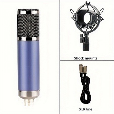 Powerfox Microphones High-Quality Condenser Microphone with Large Diaphragm, Dual Circuit Board for Live Performances & Studio Recording, USB Powered, XLR Connector - Ideal for Singing and Sound Effects