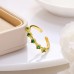 Chicat Jewelry rings Simple Brilliant Golden Copper Ring With Green Zirconia, Geometric Open Ring, Exquisite Men's Accessory Jewelry, For Daily Wear For Banquet Party Holiday Birthday Anniversary Gift