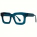 Powerfox Eyeglasses Men's Blue Acetate Square Glasses,  Running Sports Eyewear, Casual Decorative Glasses