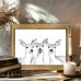 Awakencat Picture Frames Chic Vintage Golden-Framed Canvas Art - Elegant Deer Line Drawing on White, Perfect for Living Room Decor, 29.97x39.88 cm