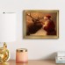 Ticking Picture Frames Vintage Santa Claus & Elk Canvas Art with Golden Frame - Perfect for Living Room Decor, 29.97x39.88 cm