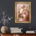 Honeyisland Picture Frames Charming Vintage Santa Canvas Art with Golden Frame - Perfect for Living Room Decor, 29.97x39.88 cm