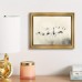 Dearforest Picture Frames Golden Frame Art, Red-Crowned Cranes in Misty Grassland, 29.97x39.88 cm, Elegant Dance, Living Room Wall Decor, Artistic Drawing Set