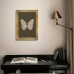 Roomountain Picture Frames Elegant Vintage White Butterfly Canvas Art Print with Golden Frame - 29.97x39.88cm Wall Decor for Living Room, Bedroom, Office, and Home - Chic Dark Mood-Inspired Insect Design, Perfect for Room Decor