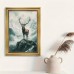 Owlqueen Picture Frames Majestic Stag in Mountain Landscape Art - 1 Piece Vintage Golden Frame Wall Decor for Home and Living Room, Durable Material, 29.97cm x 39.88cm