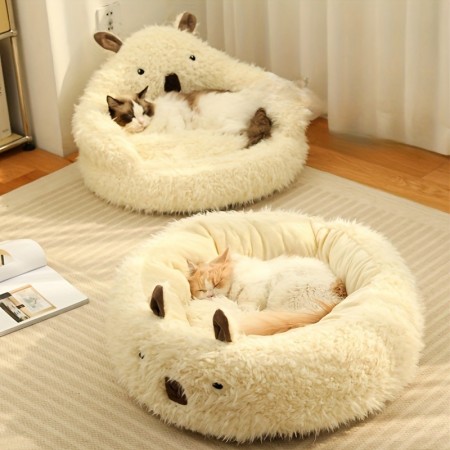Lifehoney Pet cushions Cozy Plush Pet for Small to Extra-Small Dogs - Warm, Round Donut with Soft Padding