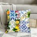 Actoroom Cushions Chic 45.72x45.72cm Double-Sided Sicilian Tile Print Throw Pillow - Soft Plush, Zippered, Machine Washable for Home & Outdoor Decor