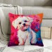 Livearth Cushions  Dog Design Short Plush Throw Pillow , 45.72x45.72 cm, Double-Sided Print, Machine Washable, Zipper Closure, Woven Polyester Decorative Cushion Case for Home, Office, Car, and Farmhouse Decor