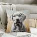 Zooearth Cushions Vintage Style Double-Sided Silver Labrador Throw Pillow , 45.72x45.72 cm, Short Plush, Machine Washable, Zipper Closure, Woven Polyester, Decorative Cushion Case for Home, Office, Car