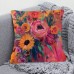 Onlystar Cushions Floral Bouquet 45.72x45.72 cm Throw Pillow - Soft Plush, Double-Sided Design in Warm Pink & Orange for Home Decor - Perfect for Bedroom, Office, Car