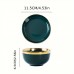 Technologybaby Bowls 4pcs Emerald Green Ceramic Rice Bowls with Golden Rim - Luxurious, High-End Tableware for Home & Commercial Use, Lead-Free, Ideal for Serving Nuts, Grains
