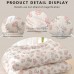 Shelldear Pillows Elegant Rose Print Memory Foam Pillow - Soft, Cozy Neck Support for All Seasons, Beige Floral Design with Zipper Closure, Machine Washable 2PCS