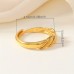 Maxlife Jewelry rings Vintage Luxury Golden Plated Twisted Open Ring for Women, Copper Main Material, Ideal for Wedding and Party, Perfect Valentine'S Day Gift, All-Season Jewelry