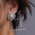 Chicstar Ear studs A Pair Of Elegant And Luxurious Earrings For Ladies, Exquisitely Embedded With Sparkling Zirconia Flower-shaped Earrings, Perfect For Weddings, Engagements, Banquets, And Valentine's Day Gifts