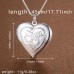 Owlland Lockets Elegant 925 Silver Plated Heart Locket Necklace, Floral Engraving, Unisex Photo Holder Pendant, Copper Crafted, Luxury Fashion Jewelry for Daily Wear & Gifting, Christmas Suitable