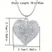 Koala bear Lockets Exquisite 925 Silvery-Plated Heart Pendant Necklace, Sexy Hollowed Out Floral Design, for Women Man Fashion Perfect Wedding Party Accessory, Christmas Gift Idea