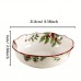 Chicat Bowls Durable Ceramic Festive Salad Bowl Anti-Scratch, Holiday Floral Design, Perfect for Christmas Meals 2pcs