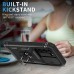 Houseagle Cell phone cases For Samsung Galaxy S21 FE 5G Ring Kickstand Case Protective Hybrid Rugged Hard Shockproof Heavy Duty Holder Card Slot Camera Protection Phone Cover Black